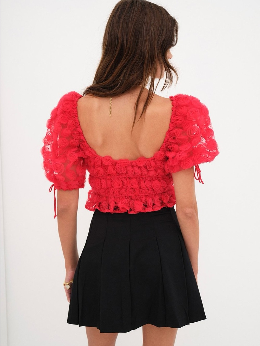 For Love and Lemons, Hannah red top, medium - Picture 2 of 10